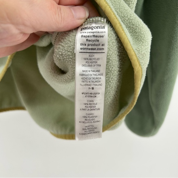 Patagonia Men's Green Microdini 1/2-Zip Pullover Fleece Colorblock Jacket Sz L - Picture 6 of 10